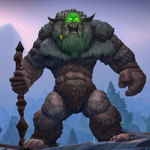 Image similar to mountain giant made of rocks world of warcraft portrait 8 k