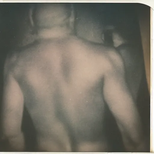 Prompt: polaroid of candid minotaur by Tarkovsky