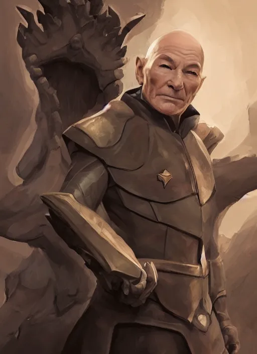Prompt: Sir Patrick Stewart acting and holding a skull in his hand, elegant, digital painting, concept art, smooth, sharp focus, illustration, from StarCraft by Ruan Jia and Mandy Jurgens and Artgerm and William-Adolphe Bouguerea