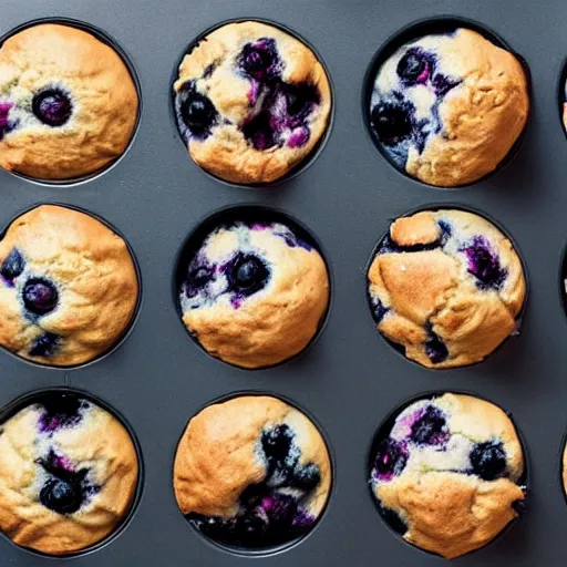 Image similar to a grouping of dogs and blueberry muffins that similar to each other