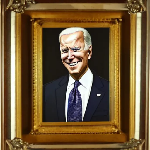Image similar to A fine lace portrait of Joe Biden