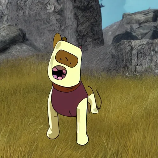 Image similar to Jake the Dog from Adventure Time in Skyrim