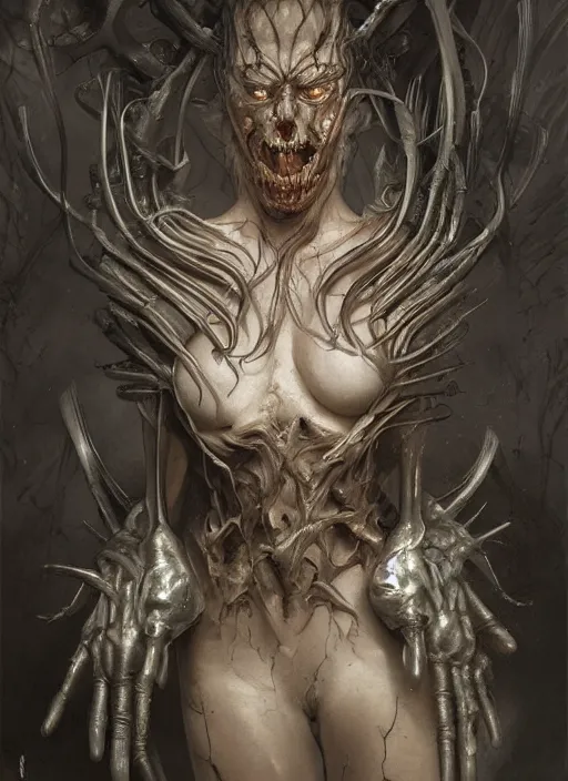 Image similar to horror commander, physically accurate, moody dynamic lighting, very very intricate, very very elegant, highly detailed, digital painting, artstation, HR GIGER, Hieronymus Bosch, Francis Bacon, concept art, smooth, very beautiful, sharp focus, illustration, art by artgerm and greg rutkowski and alphonse mucha