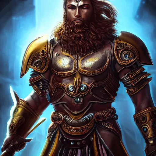 Image similar to highly detailed full body portrait of the god Ares wearing spartan armor, digital art, concept art, character art, cinematic lightning, bright colors, intricate, masterpiece, photorealistic, hiperrealistic, sharp focus, high contrast, Artstation HQ, DeviantArt trending, 4k UHD, Unreal Engine 5