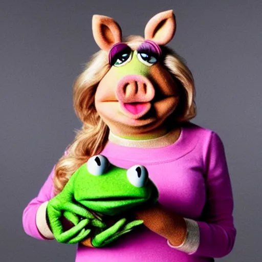 Image similar to kermit and miss piggy combined
