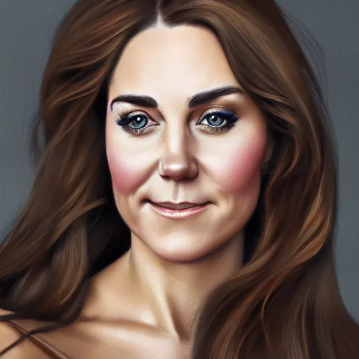 Image similar to hyperrealist portrait of kate middleton as lady godiva, photo realistic, dynamic lighting, artstation, poster, volumetric lighting, very detailed faces, 4 k, award winning