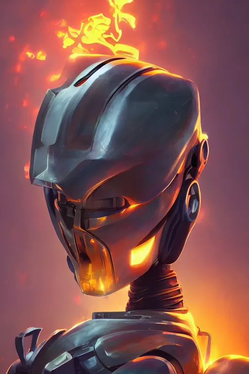 Image similar to epic mask helmet robot ninja portrait stylized as fornite style game design fanart by concept artist gervasio canda, behance hd by jesper ejsing, by rhads, makoto shinkai and lois van baarle, ilya kuvshinov, rossdraws global illumination radiating a glowing aura global illumination ray tracing hdr render in unreal engine 5