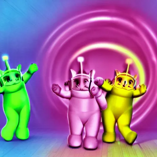 Image similar to cat Teletubbies acidwave