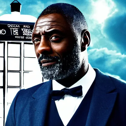 Prompt: doctor who played by Idris Elba, cinematic photo