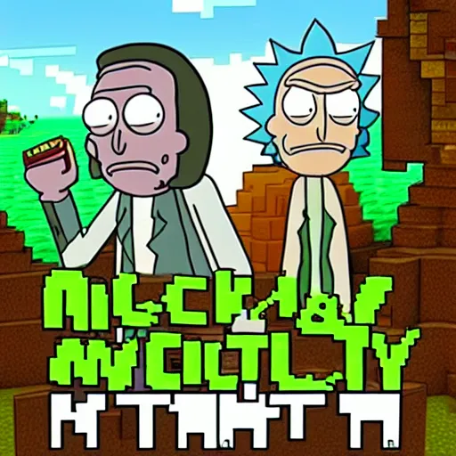 Prompt: rick and morty minecraft