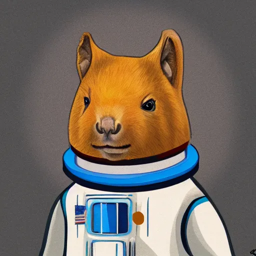 Prompt: a capybara astronaut, digital art
