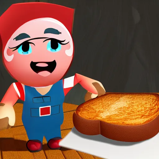 Image similar to [ bread toast ] character