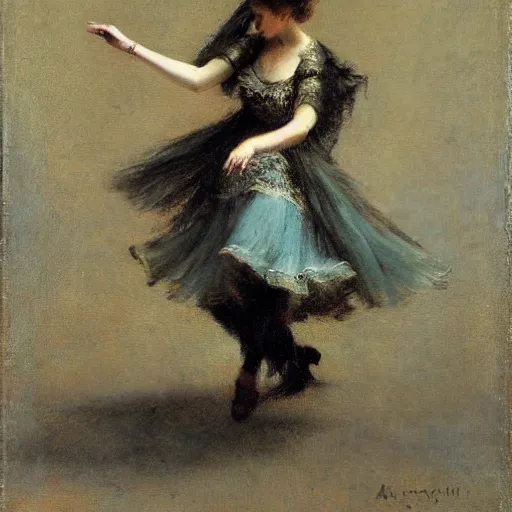 Image similar to a young woman dancing by alfred stevens