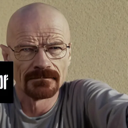 Prompt: Walter White as guest of Mark Rober on YouTube