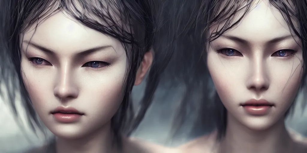 Image similar to hyper realistic photography, beautiful cyborg female, intimate holding close, in the style jin kagetsu, wlop, highly detailed, intricate filigree, symmetry, masterpiece, concept art, highkey lighting, ambient lighting, octane render, 8 k, artstation