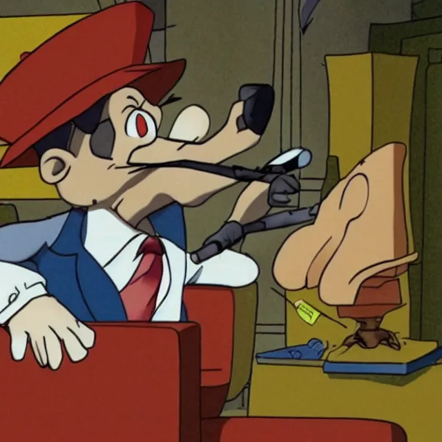 Image similar to still of max from sam and max smoking