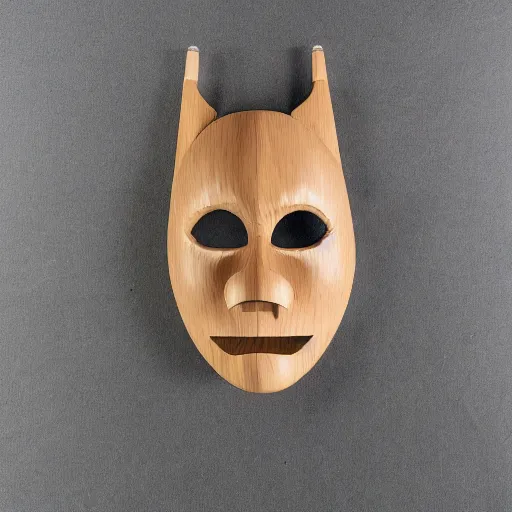 Prompt: spiral wooden mask