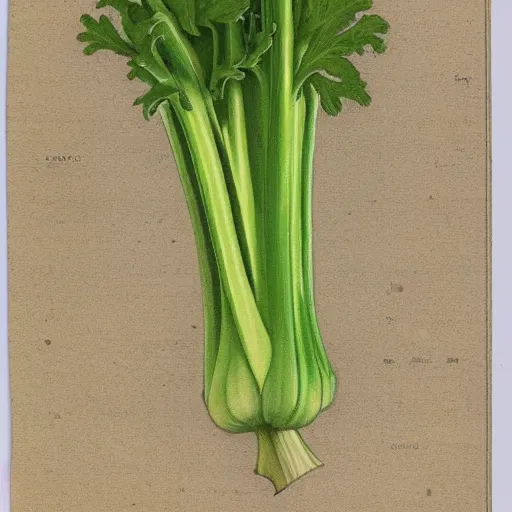 Prompt: cute colourful humanoid celery, from medieval herbarium, highly detailed, sharp focus, white tracing, sticker,