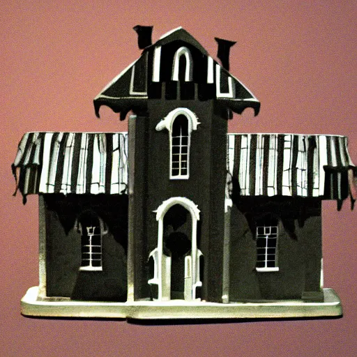 Prompt: a gothic house in the shape of the letter u