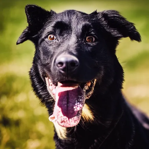 Prompt: 8k photography from a Black old German herding dog