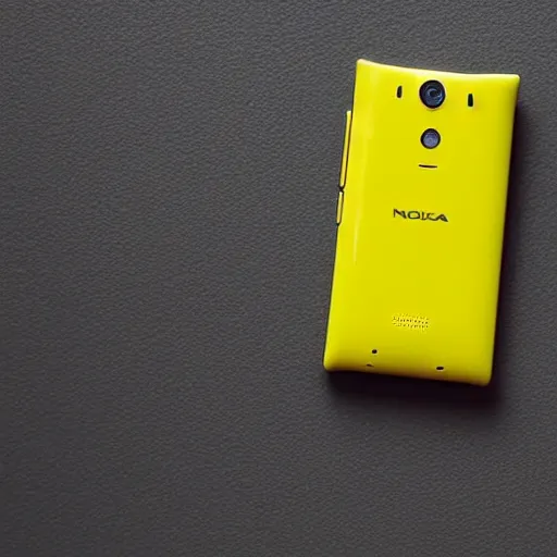 Image similar to a yellow nokia lumia but it's a folding phone