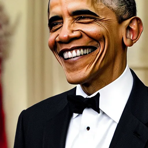 Prompt: Baraka obama smiling