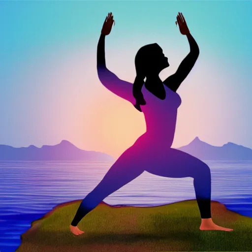 Image similar to orca whale practicing yoga with a black haired young woman, yoga retreat background, soft lighting, digital art