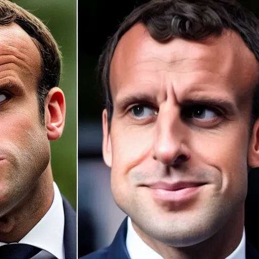 Prompt: a photo of an obese emmanuel macron