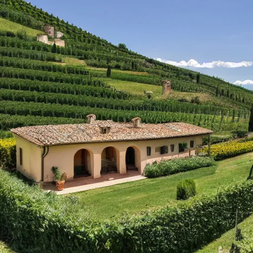 Image similar to beautiful tuscan italian villa in the middle of a vineyard