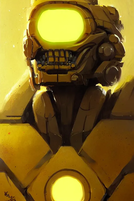 Prompt: portrait Keetongu bionicle cyclops cyclops cyclops cyclops yellow by Greg Rutkowski