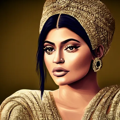 Image similar to kylie jenner as a greek goddess, photorealistic, cinematic