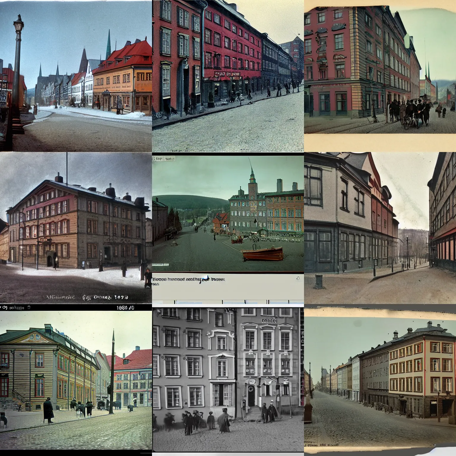 Prompt: google streetview screenshot from oslo in color from 1 8 9 0