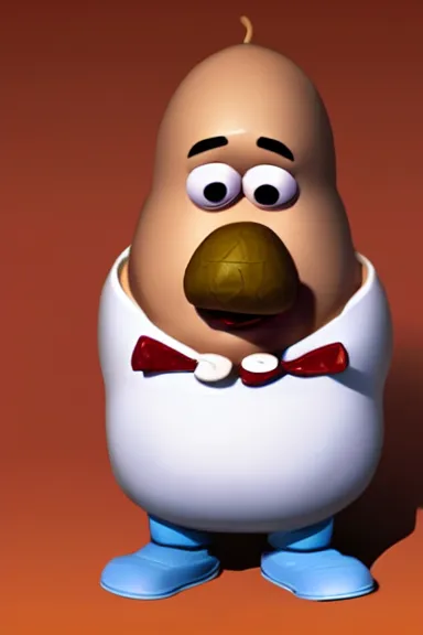 Prompt: Film still of Steve Harvey, as Mr. Potato Head from Toy Story (animated movie), no blur, no text!dream a cute femboy by Newmilky and Adrian Wilkins, artstation, 2D art, digital art, cute, photoshop