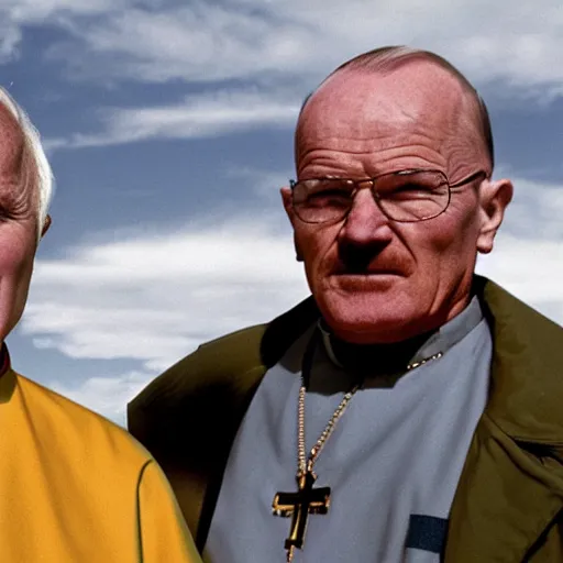 Image similar to john paul ii in breaking bad with walter white