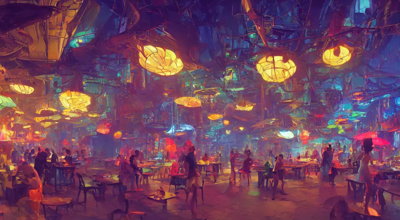 Image similar to bazaar zouk oriantal multicolorful sky shine place mosquet painting stylized digital video game icon global illumination ray tracing 8 k hd resolution, by ilya kuvshinov and cushart krentz and gilleard james