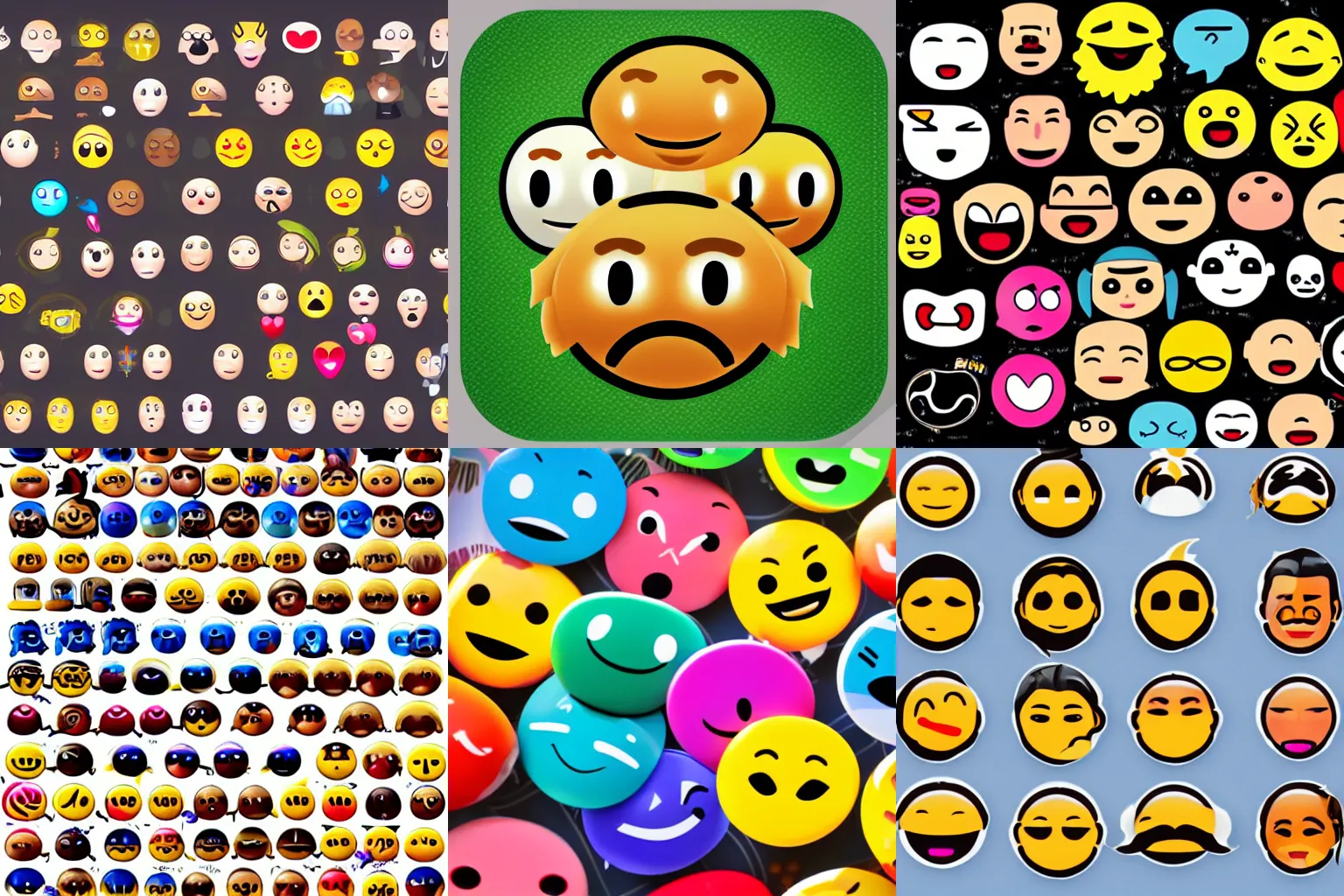 Prompt: different kinds of emojis on a page