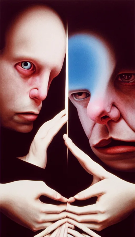 Image similar to the two complementary forces that make up all aspects and phenomena of life, by Gottfried Helnwein