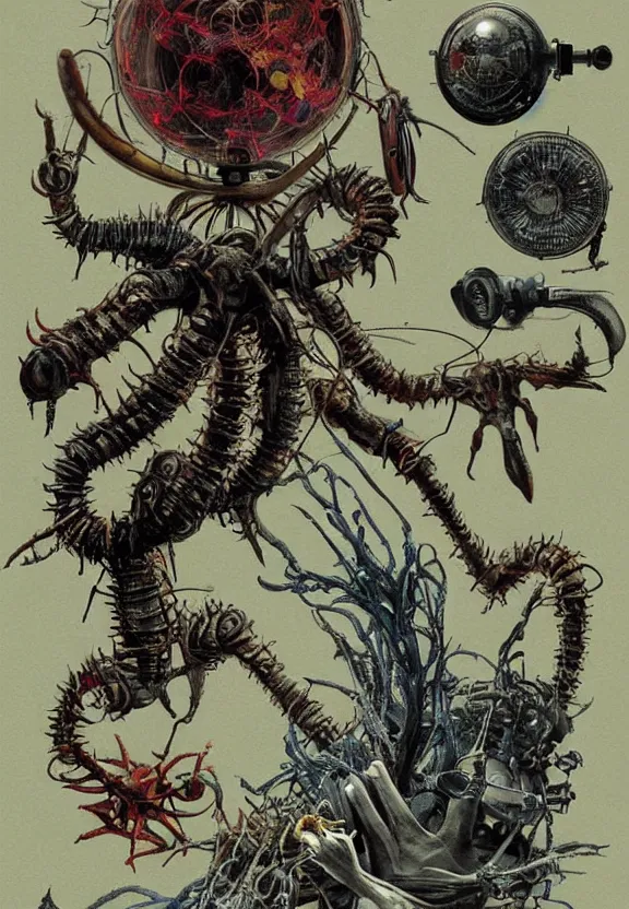 Image similar to simplicity, elegance, colorful medical equipment, cameras lenses, bones, radiating, minimalist environment, by ryan stegman and hr giger and esao andrews and maria sibylla merian eugene delacroix, gustave dore, thomas moran, the movie the thing, modern art, graffiti, saturated, in the style of bill sienkiewicz