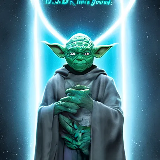 Image similar to photo of hybrid of dr manhattan and yoda