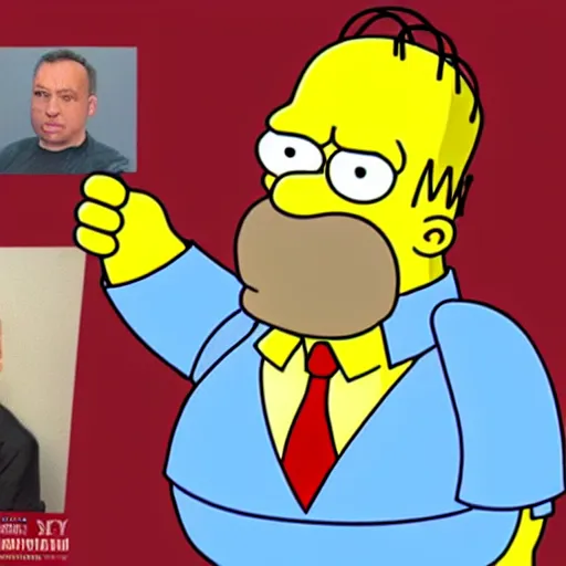 Image similar to homer simpson as viktor orban