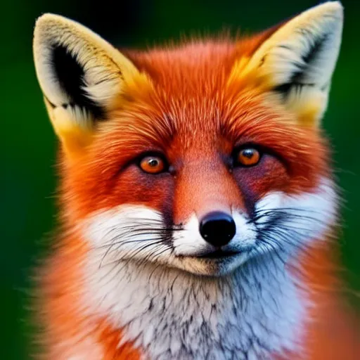 Image similar to beautiful fox close-up, XF IQ4, 150MP, 50mm, f/1.4, ISO 200, 1/160s, natural light, Adobe Photoshop, Adobe Lightroom, DxO Photolab, Corel PaintShop Pro, symmetrical balance, depth layering, polarizing filter, Sense of Depth, AI enhanced