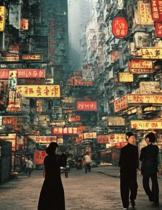 Image similar to hong kong 1 9 2 0, kodak film, hyper real, stunning moody cinematography, with anamorphic lenses, by wong kar - wai, very detailed