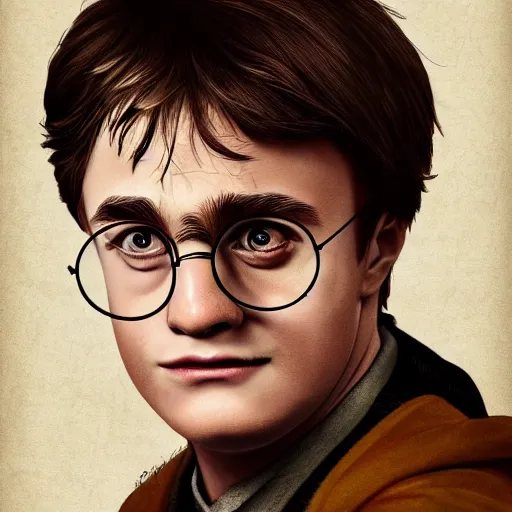 Image similar to a portrait of harry potter at the age of 7 0, detailed, conceptual, close up shot, trending on artstation