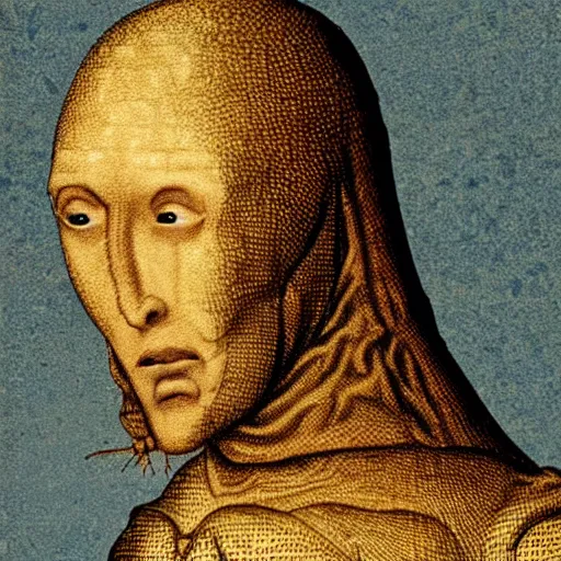 Image similar to a portrait of an alien in the middle ages