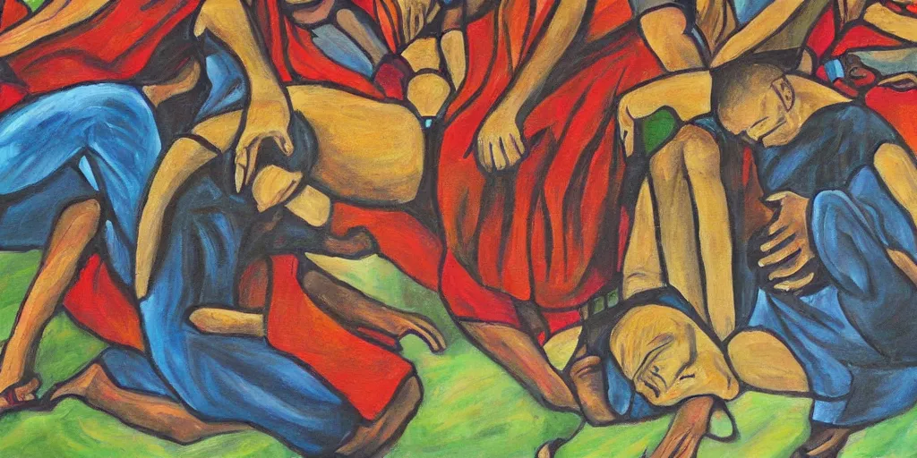 Prompt: detailed painting of reconciliation