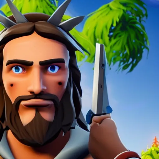 Image similar to Jesus in fortnite close face photo