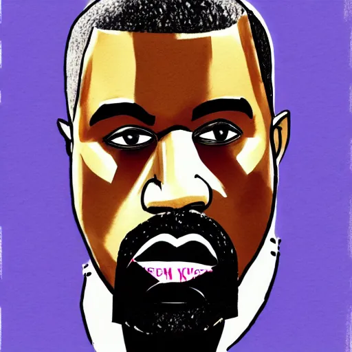 Prompt: a full body drawing of Kanye West in the style of Hideaki Anno, watercolor, animation, concept art