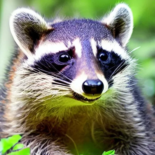 Image similar to face of a triceratops raccoon hybrid