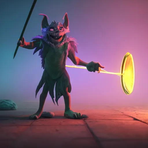 Prompt: a photorealistic render of a mage goblin casting a spell in front of a misty dimensionnal portal in the style of Remi Luizy, ultra detailed, crispy, octane render, 8K, raytracing, lumens, vivid colors, trending on artstation, trending on deviantart