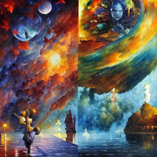 Prompt: art by android jones, james christensen, rob gonsalves, leonid afremov and tim white